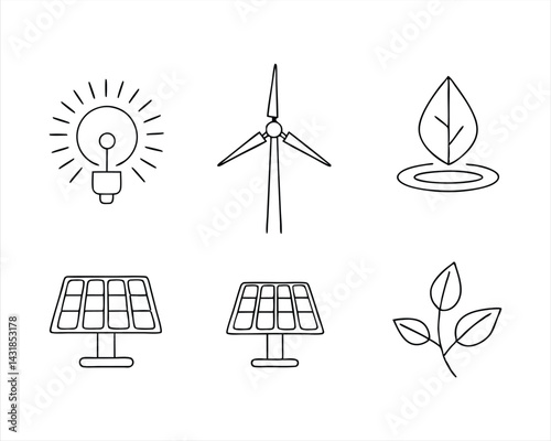 Sustainable Energy icon set