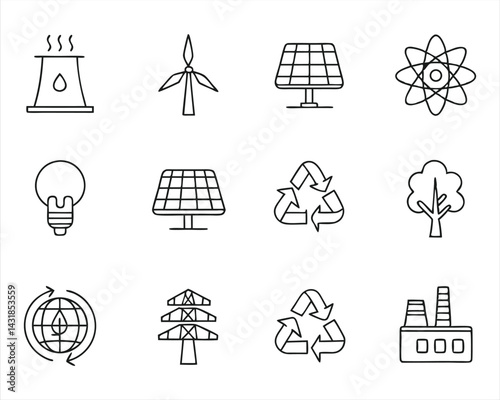 Sustainable Energy icon set