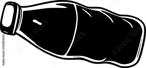 A Black And White Illustration Of A Plastic Bottle