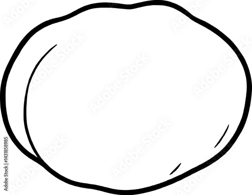 Simple Line Drawing Of A Single Round Peach