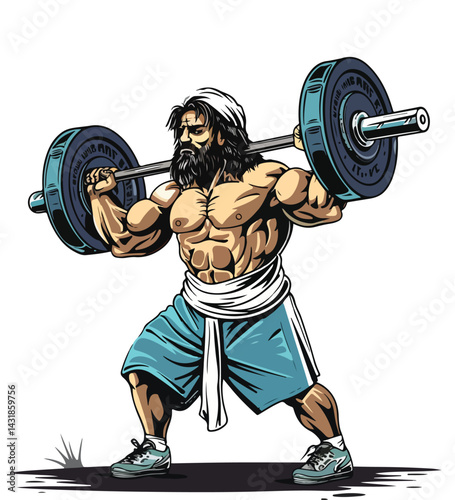 Jesus lifting vector