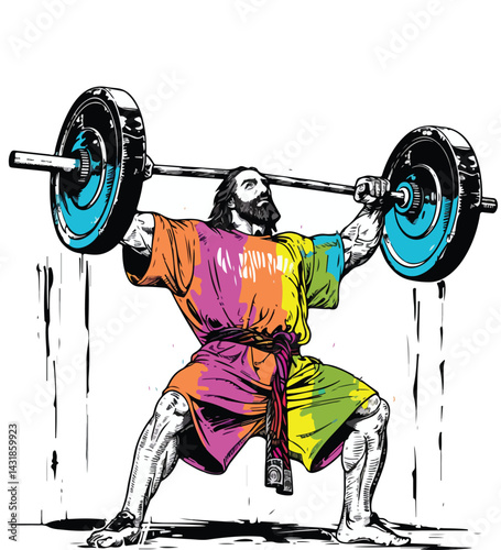 Jesus lifting vector