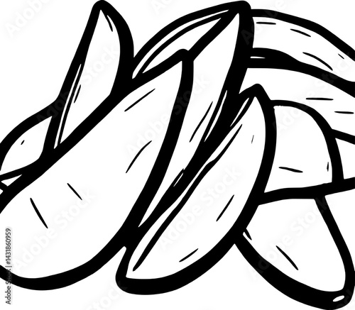 A Simple Line Drawing Of Potato Wedges