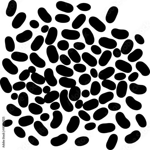 Abstract Red Shapes Scattered on White Background