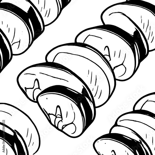 Abstract Stacked Disc Pattern Black And White Graphic Design