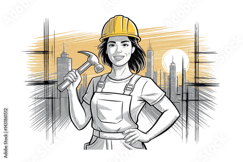 construction worker with hammer