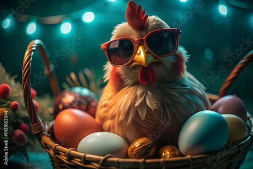 easter eggs in a basket