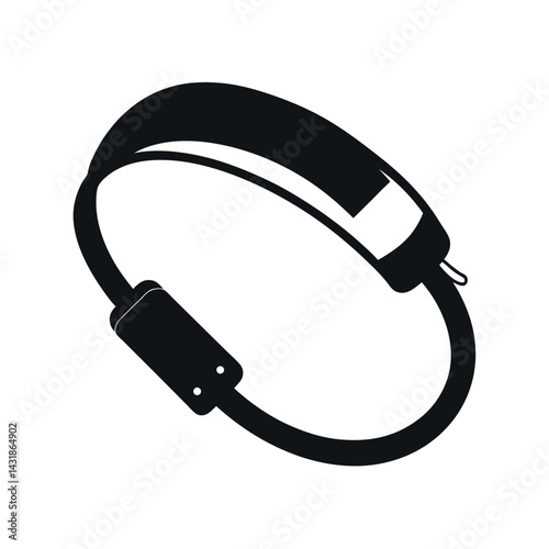 ESD Wrist Strap Black Vector Silhouette