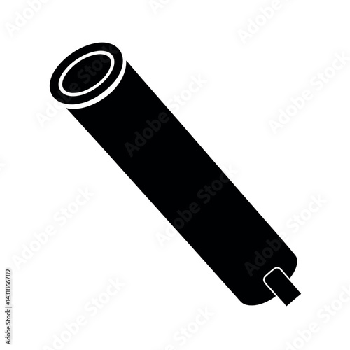 Heat Shrink Tubing Black Vector Silhouette