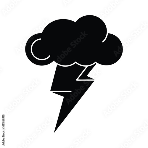 Thin Line Storm Icon as Part of Weather Collection