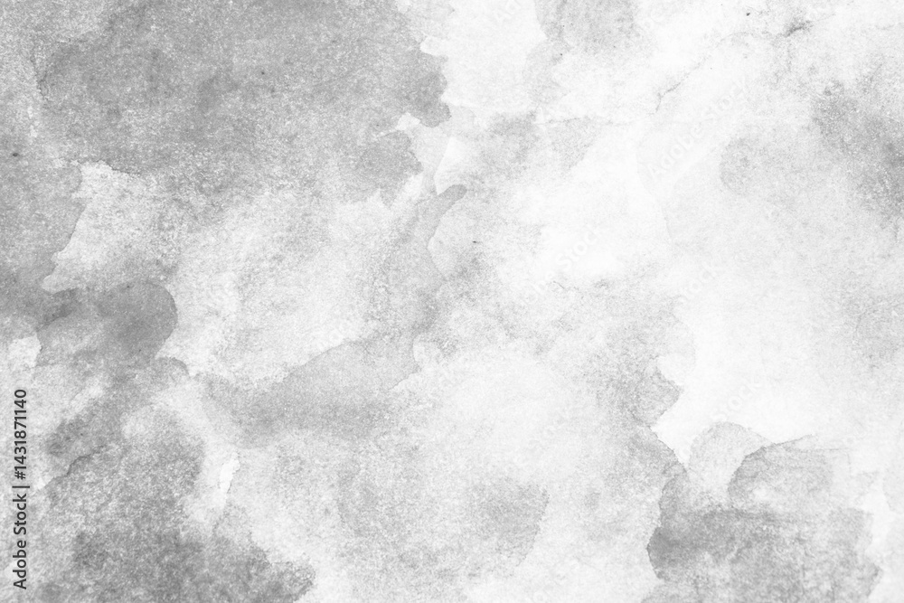 Black white abstract watercolor. Light gray art background for design. Spot blot daub. Grunge.