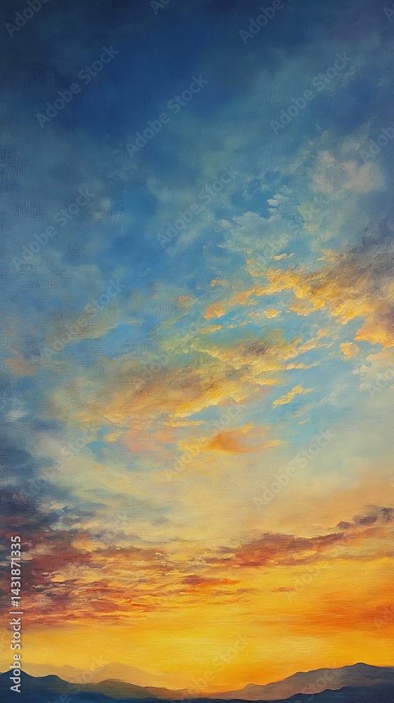 Fototapeta premium Sunset sky with clouds. Nature background.