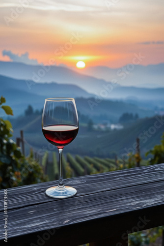 Obraz na płótnie Sunset Vineyard Winery Scenic Red Wine w salonie