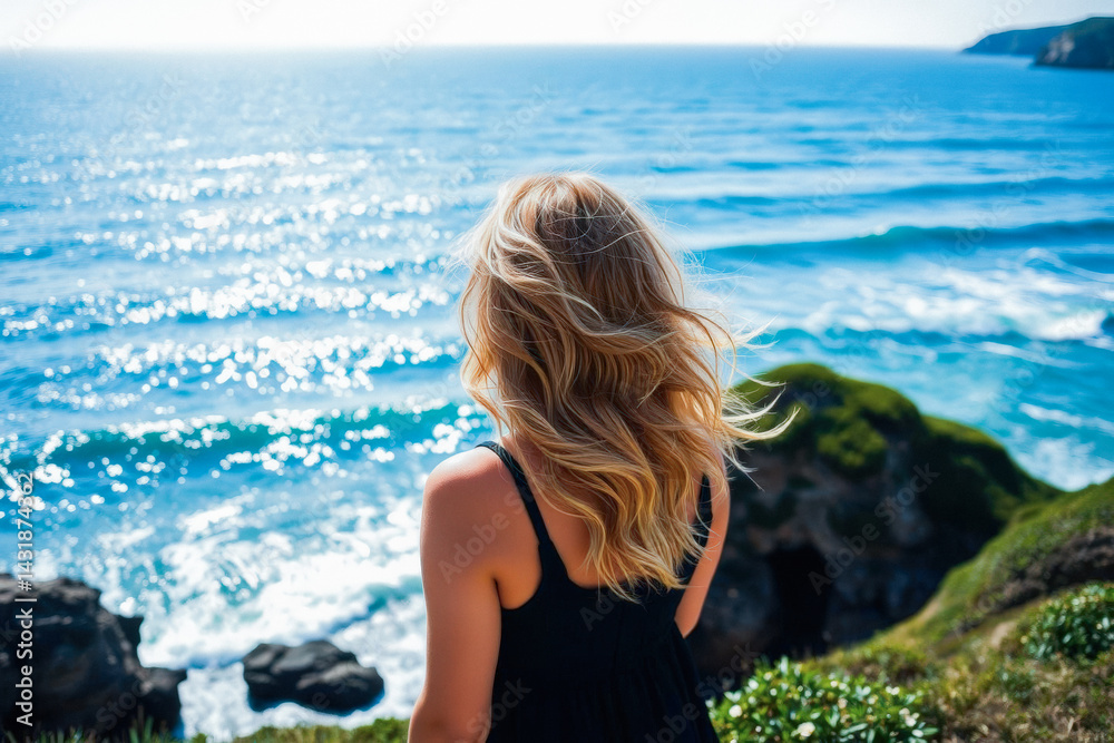 Woman Contemplating Ocean Views