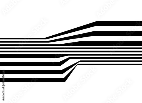 Modern vector pattern of thick black parallel lines on a white background. design with optical effect. Striped Design element. Vector background. Abstract relief shapes. Volume. Stripe.
