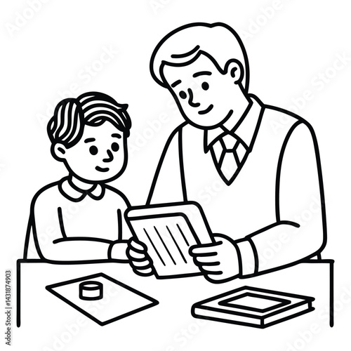 Homeschool Learning Vector – Remote Education, Online Study, Kid with Laptop Illustration