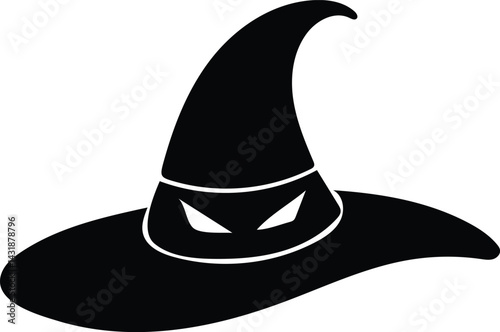 horror halloween hat silhouette vector illustration