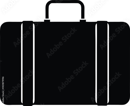 travel suitcase silhouette vector icon