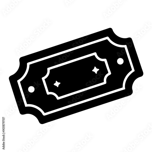 Illustration of a blank leather label isolated on a white background, perfect for business design or office equipment branding