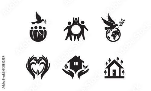 Unity, Peace, and Nurturing Icons Set