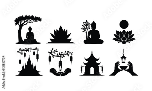 Buddhist Meditation and Asian Culture Icons