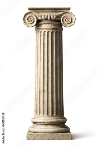 classical Ionic column made of marble photo