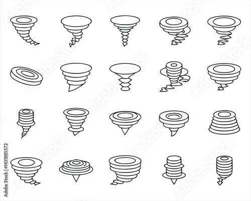 Tornado icon set
