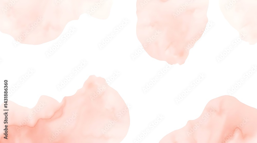 Fototapeta premium Soft Peach Pink Watercolor Stain Abstract Background
