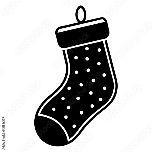 Festive red Christmas socks filled with holiday gifts hang as a cheerful winter decoration