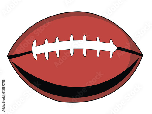 Vector Illustration of American Football Ball in Flat Style – Sports Equipment Icon for Game and Competition Design
