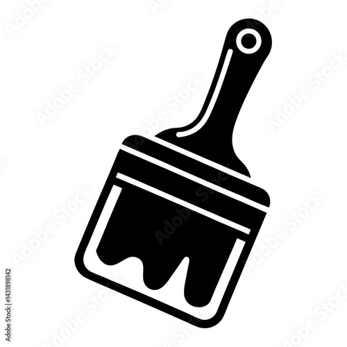 Hand-drawn vector illustration of a brush icon with a thumb-up sign for social media success