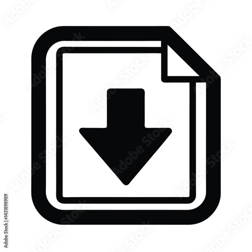 CSV File Download Button Flat Design Icon