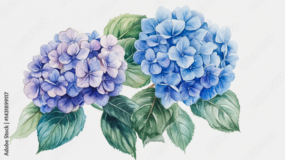 Elegant wedding invitation card background . Minimal hand painted watercolor Hydrangea flowers texture template background. Design for wedding, vip cover, poster, rsvp moderncard.Valentine's Day
