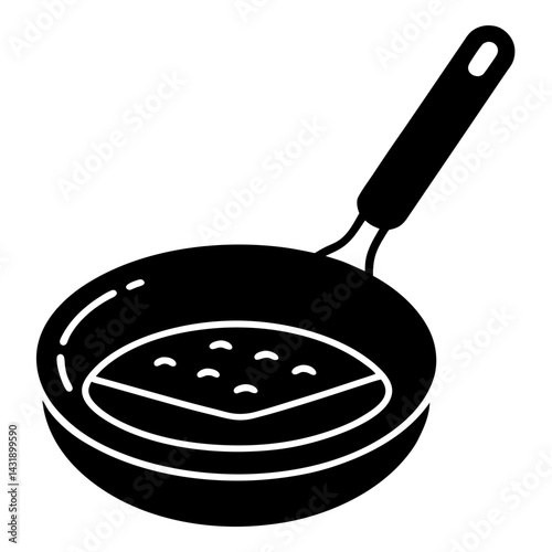 Cast iron frying pan isolated on white background, a versatile kitchen cooking utensil for meals