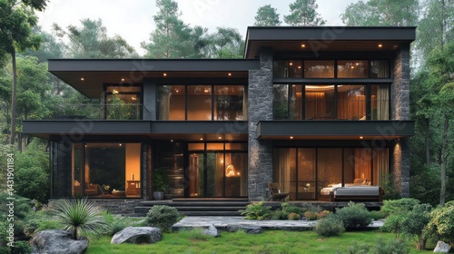 Modern Luxury Home in a Forest Setting