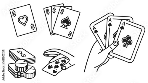 playing cards and poker chips