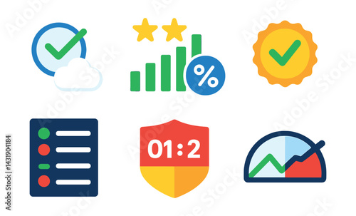 prediction accuracy: correct forecast icon, win streak tracker, forecast percentage, verified pick stamp, prediction history list, score accuracy badge, trend vs result chart, win-loss meter.