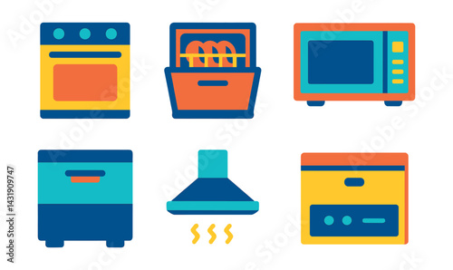built-in kitchen appliances: built-in oven, integrated dishwasher, cooktop with touch control, built-in microwave, drawer fridge, cabinet hood, warming drawer, seamless control panel.