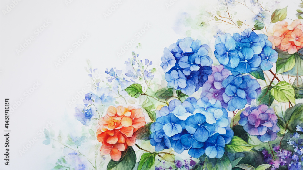 custom made wallpaper toronto digitalElegant wedding invitation card background . Minimal hand painted watercolor Hydrangea flowers texture template background. Design for wedding, vip cover, poster, rsvp moderncard.Valentine's Day