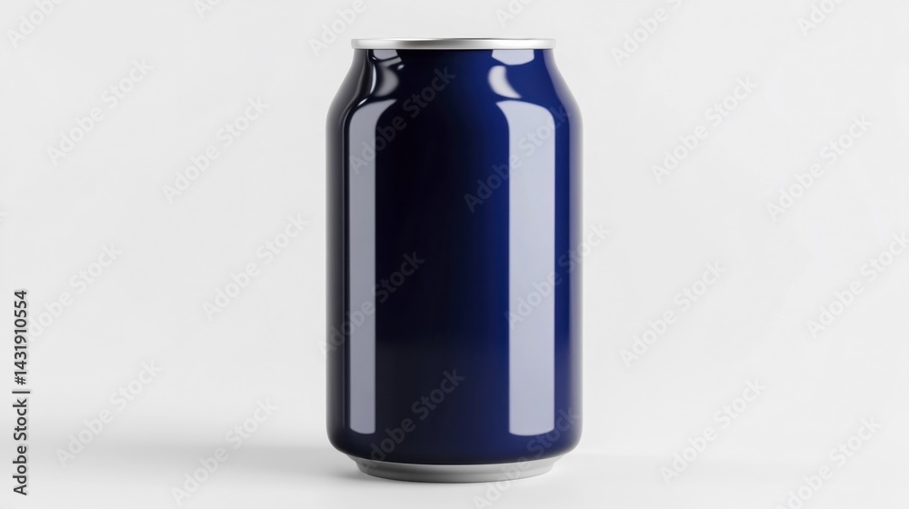 Empty blue soda can on white background. Generative AI Empty blue soda can on white background. Generative AI