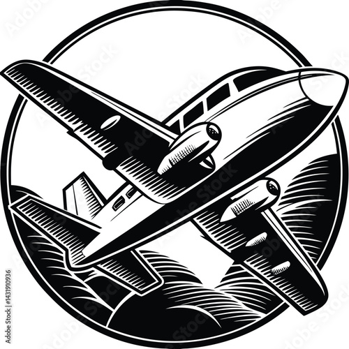 Plane Silhouette Black Vector | Aircraft Travel Design