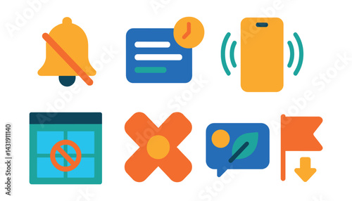 calm notification alternatives: silent nudge icon, delayed alert, grouped summary card, gentle vibration, notification-free window, custom reminder type, peaceful prompt icon