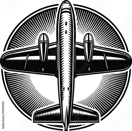 Plane Silhouette Black Vector | Aircraft Travel Design
