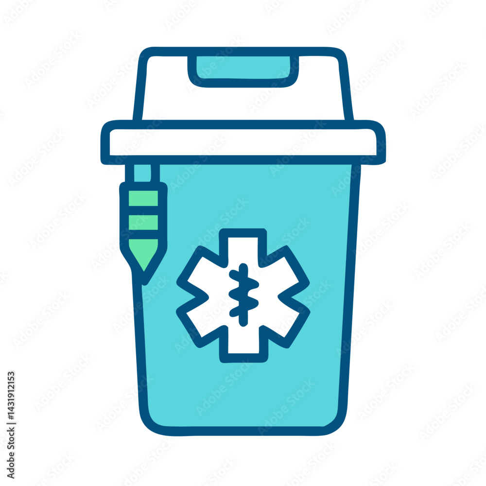 Obraz premium Emergency Kit for Diabetes With Insulin and Star