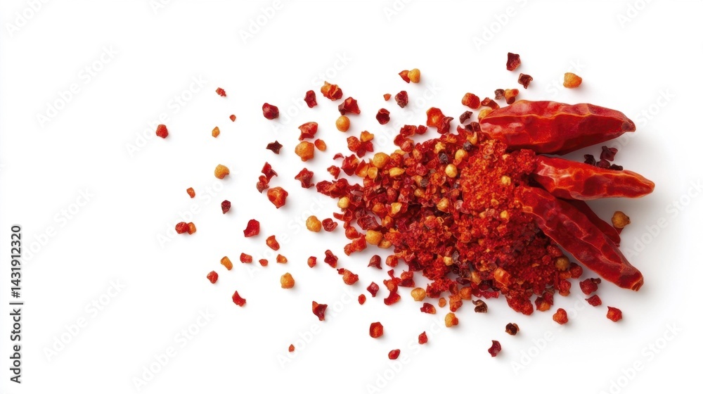 Cayenne pepper isolated on white background. Generative AI Cayenne pepper isolated on white background. Generative AI