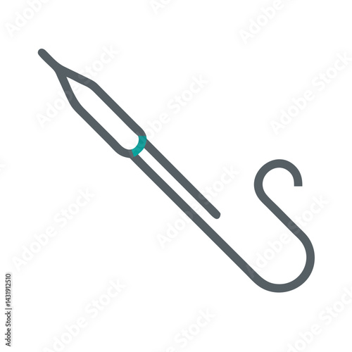 Angiography Catheter Medical Device Minimalist Icon Graphic