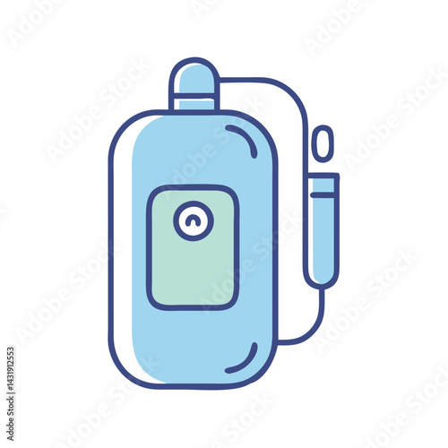 Modern Illustration of Blood Glucose Meter with Lancet