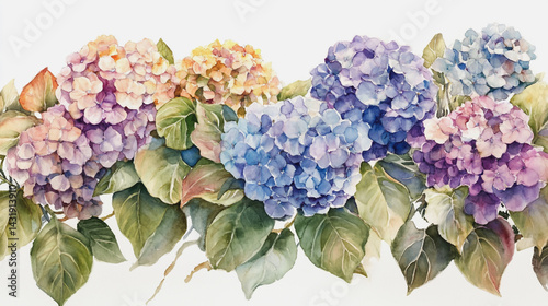 Wallpaper Mural Elegant wedding invitation card background . Minimal hand painted watercolor Hydrangea flowers texture template background. Design for wedding, vip cover, poster, rsvp moderncard.Valentine's Day Torontodigital.ca