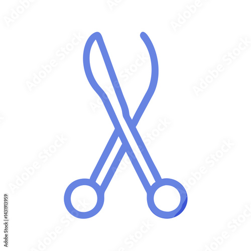 Blue surgical clamp tool equipment on black background