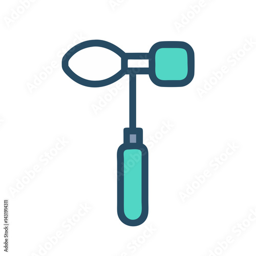 Colorful Neurological Reflex Hammer Icon Illustration on Black